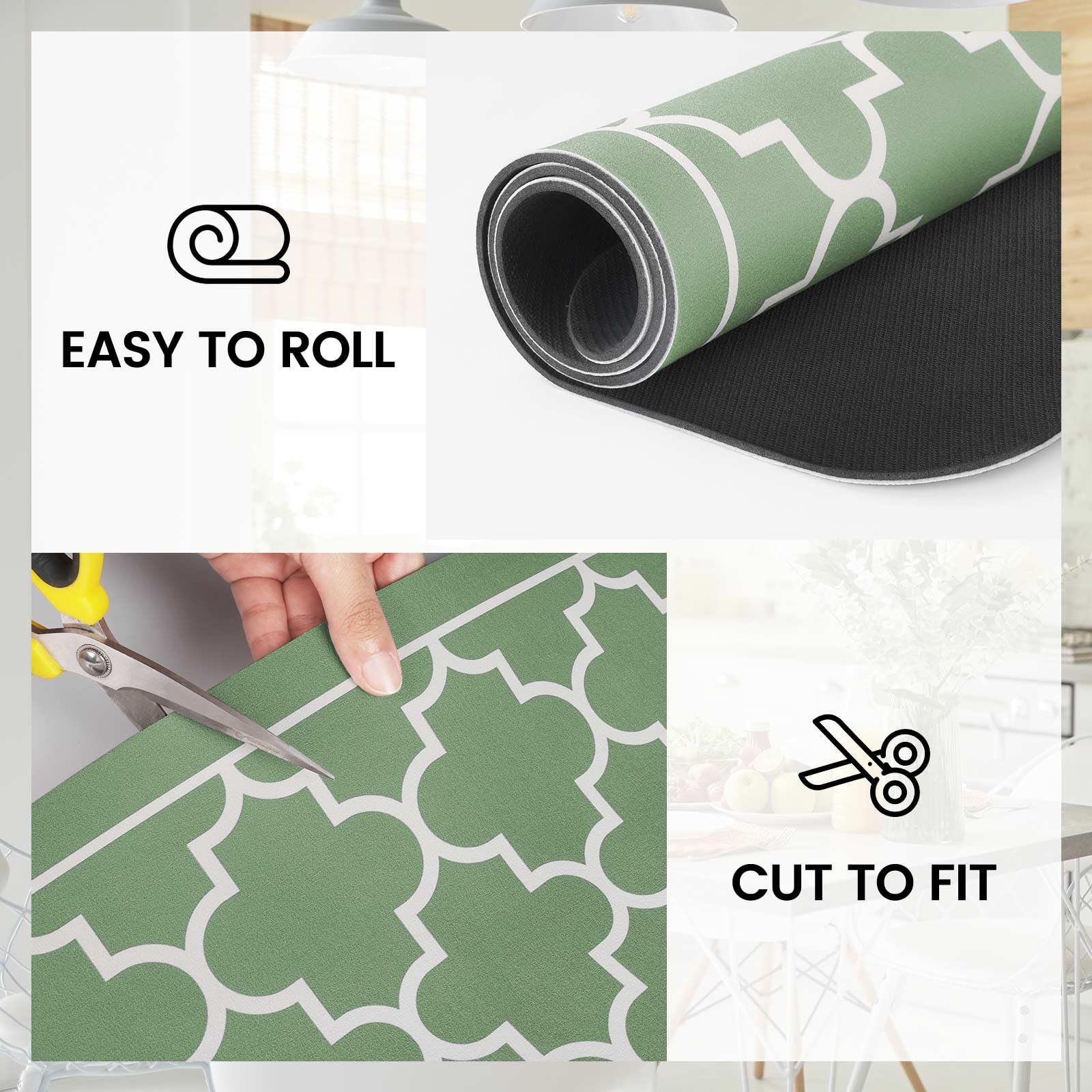 WISELIFE dish drying mat stylish four-leaf pattern adds decor while drying.