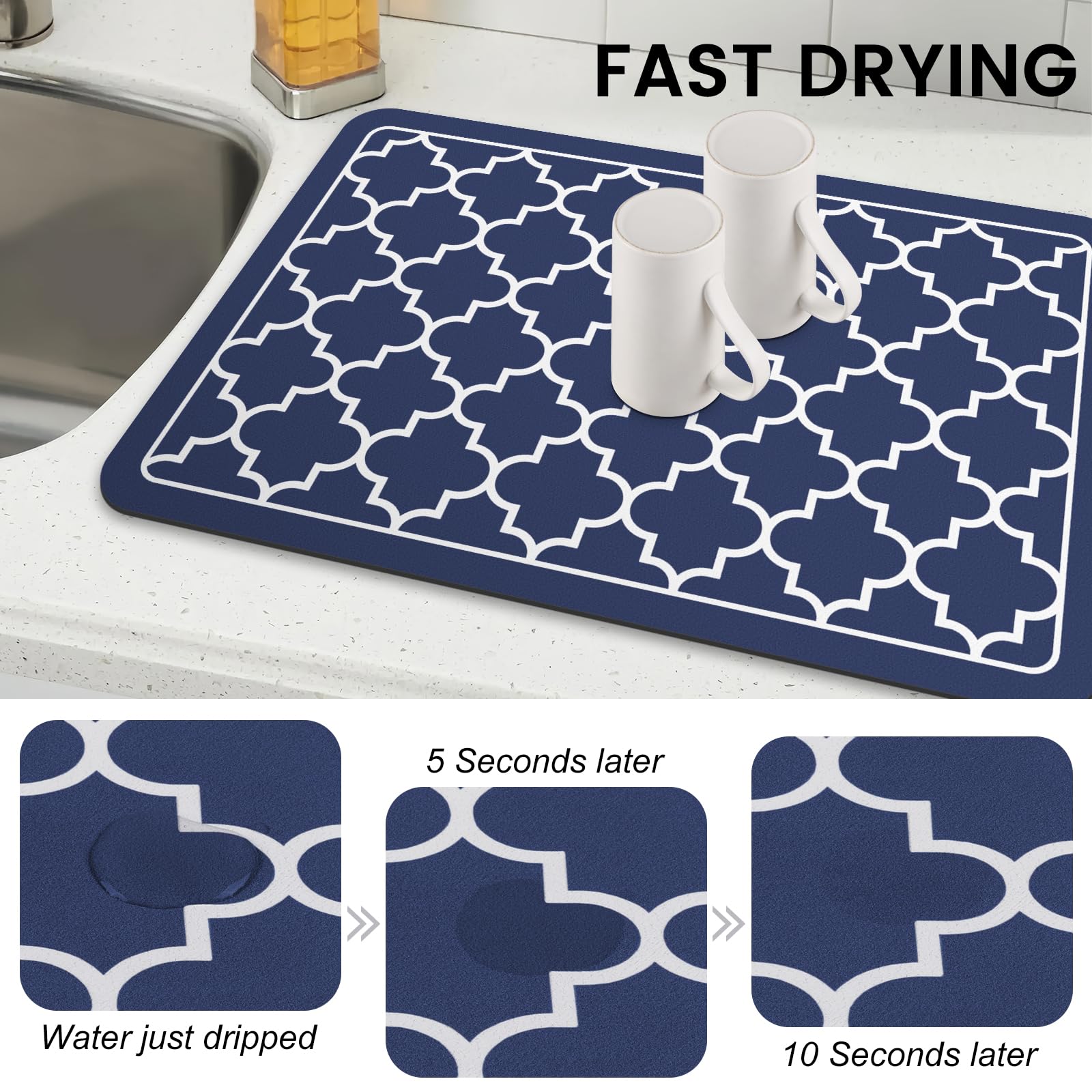 WISELIFE mat rolled up for compact storage after use on a counter.