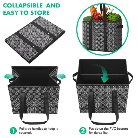 WISELIFE easy-carry bag with short handles and shoulder strap for heavy loads.