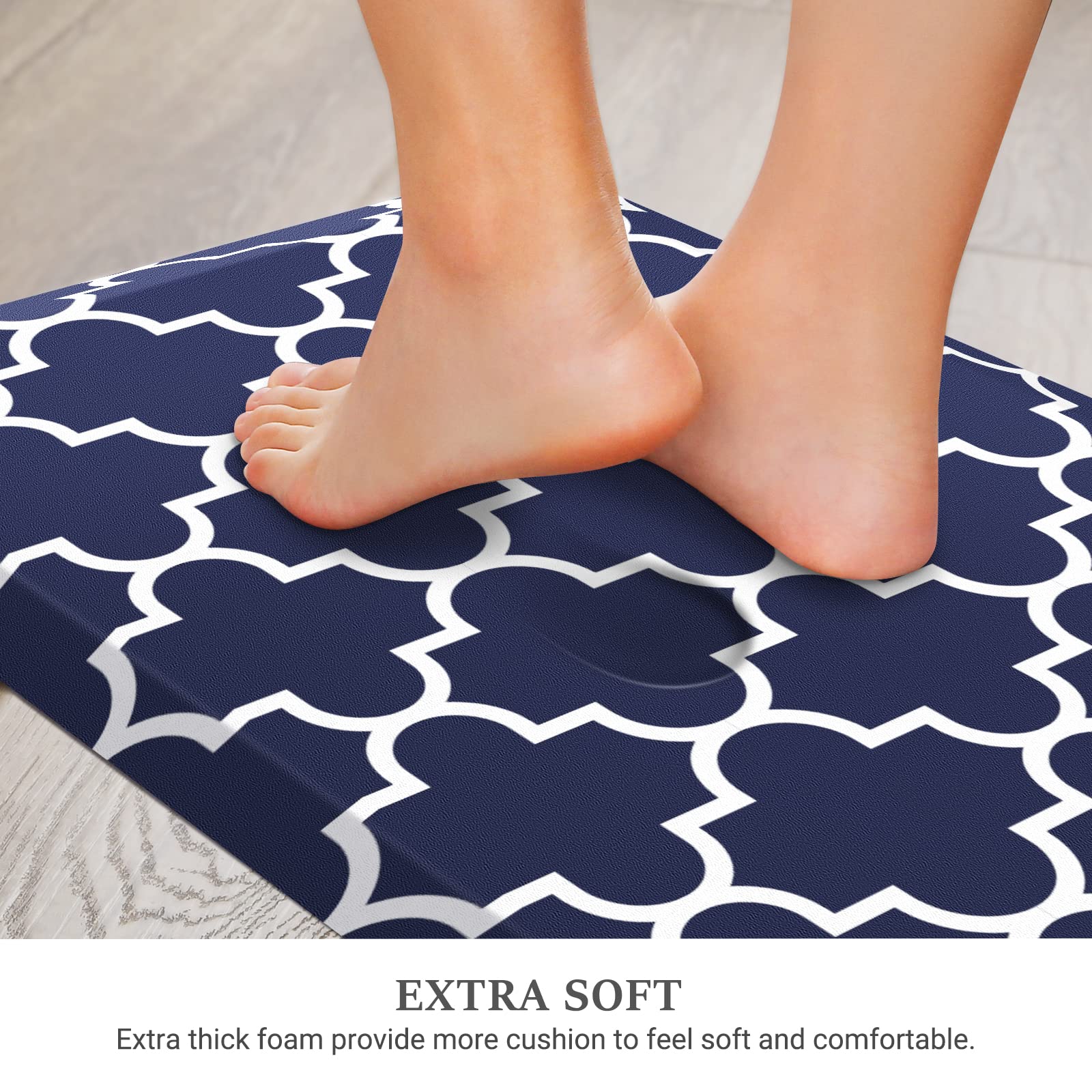 WISELIFE ergonomic kitchen mat with soft top supports longer cooking sessions for comfort.