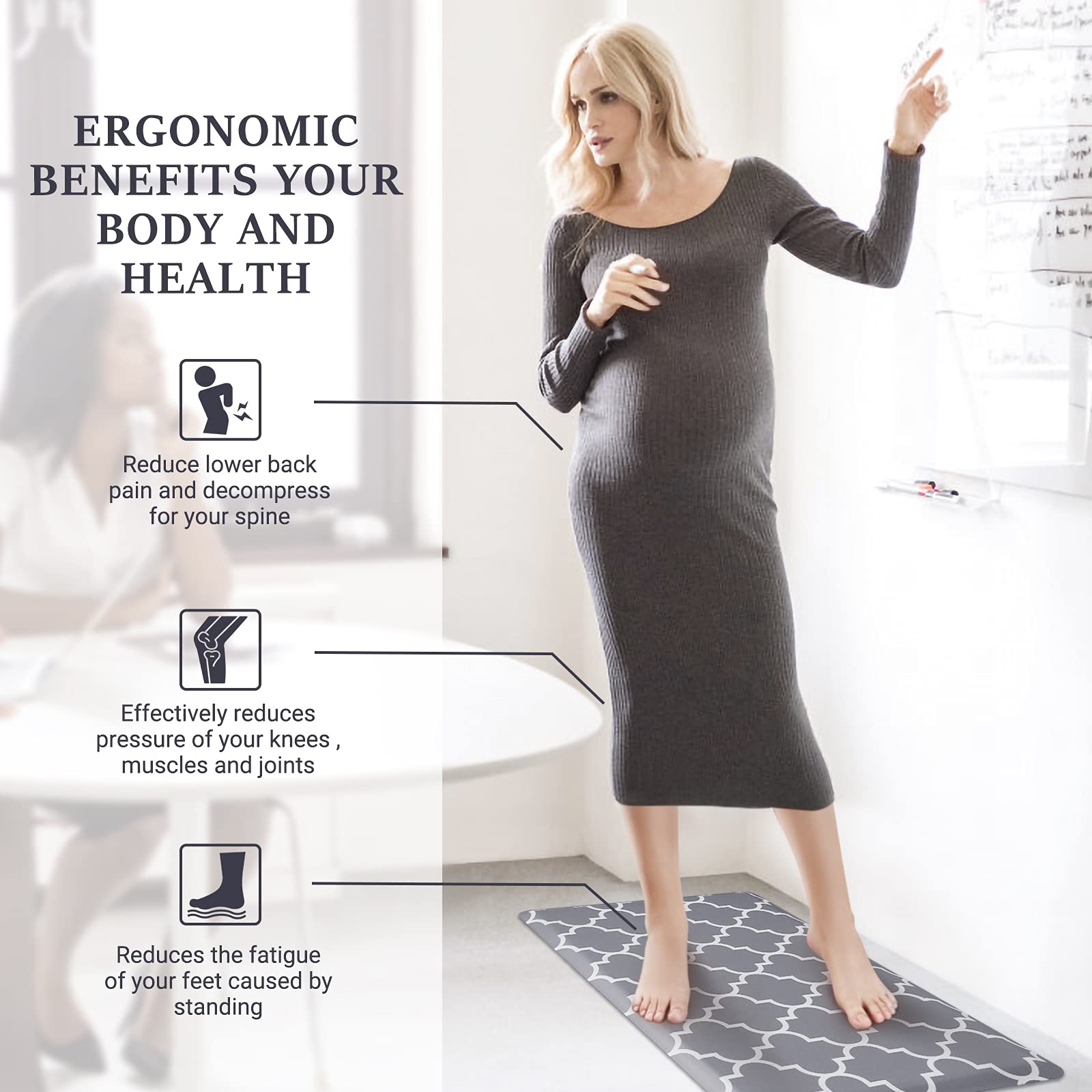 WISELIFE beveled edge and non-slip backing help prevent trips