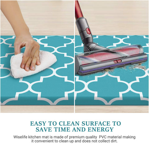 WISELIFE easy-clean PVC mat cleans with a damp cloth