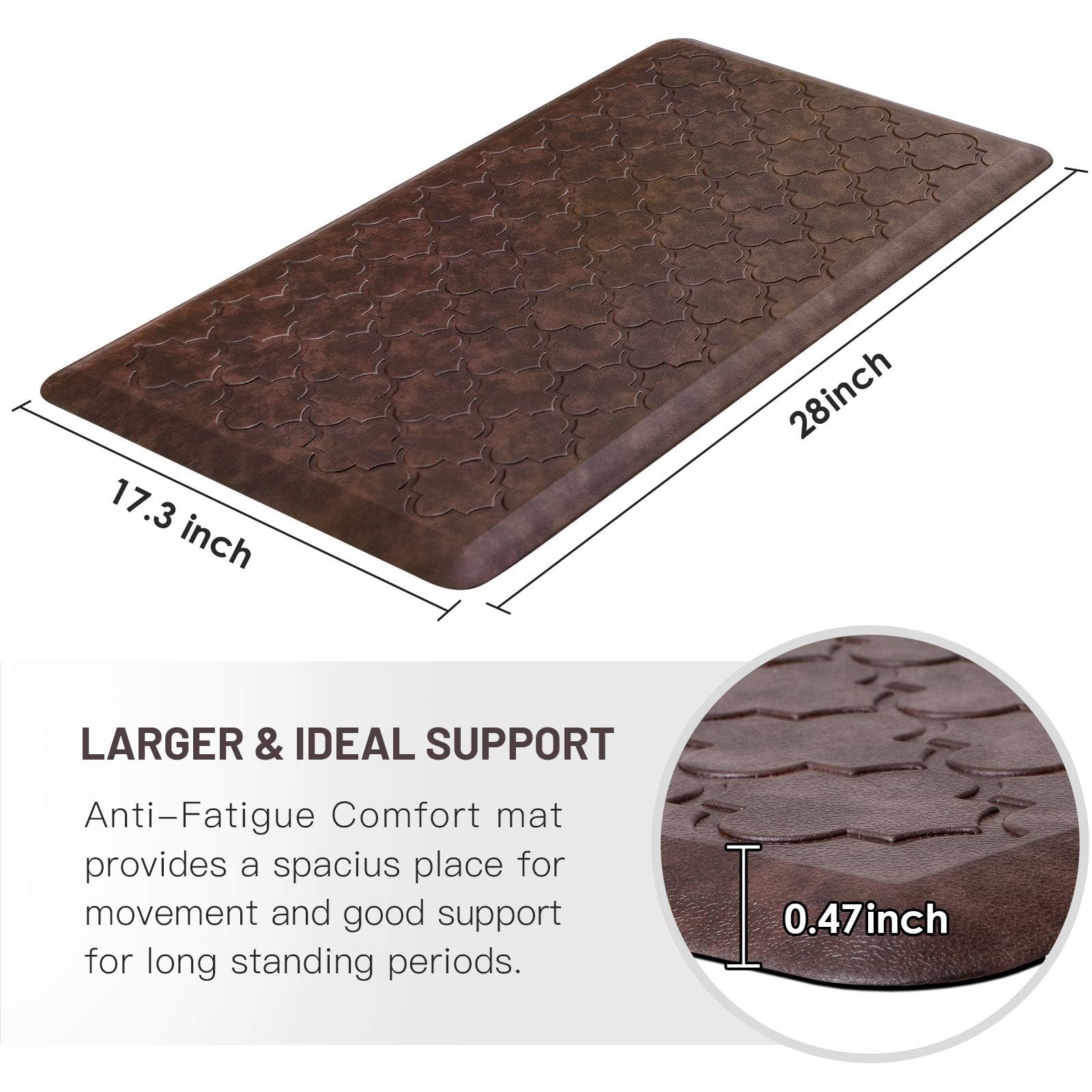 WISELIFE non-slip-back kitchen mat stays secure on busy floors.