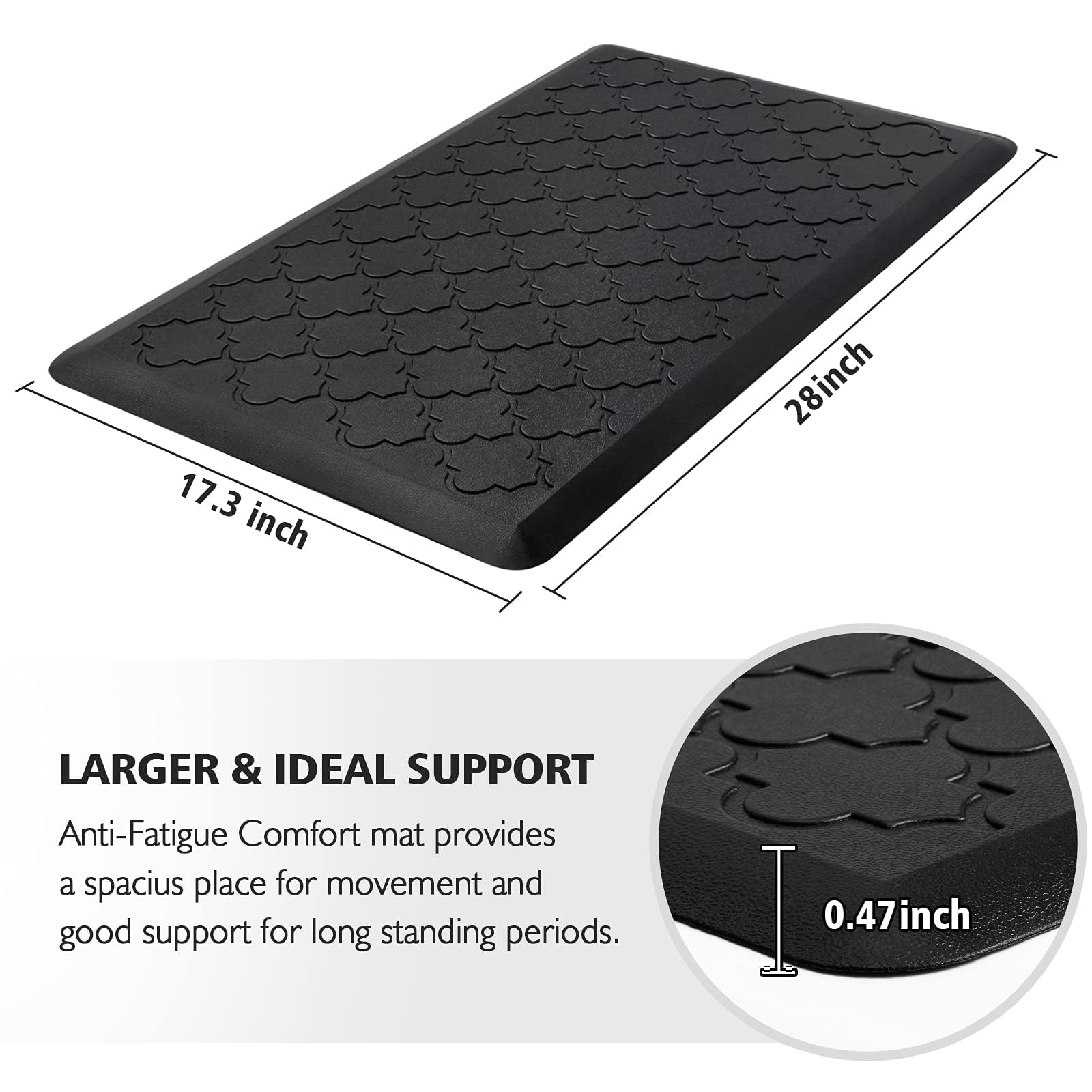 WISELIFE kitchen mat non-slip beveled edge stays put during busy prep.