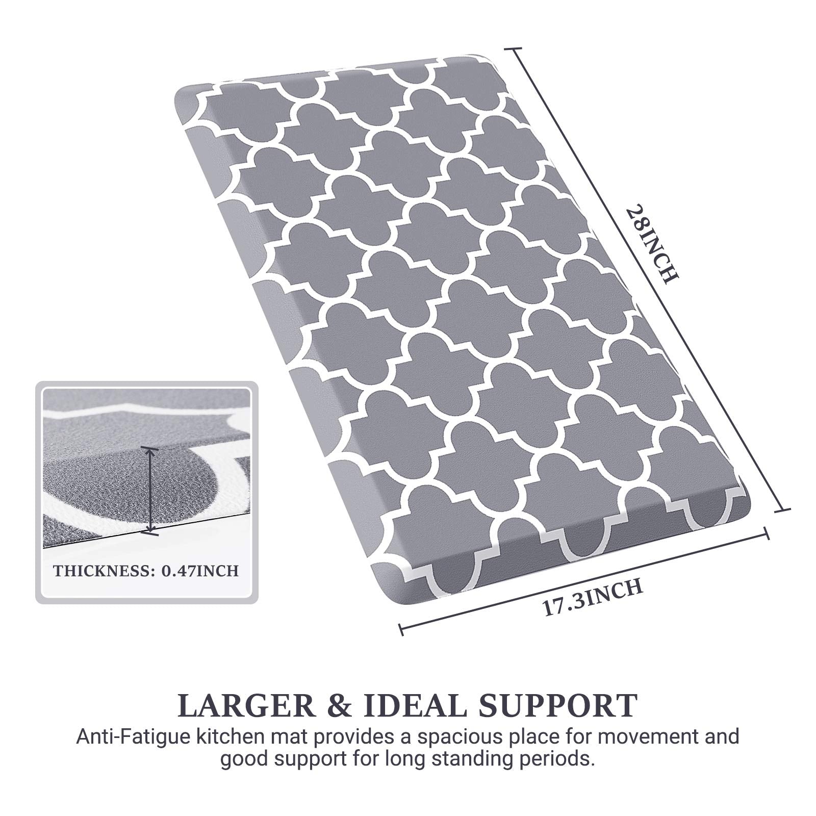 WISELIFE non-slip bottom keeps the mat in place on damp counters and floors