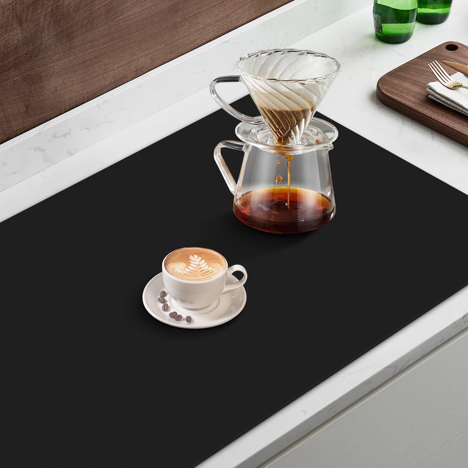 WISELIFE kitchen mat rolled for compact storage after use.