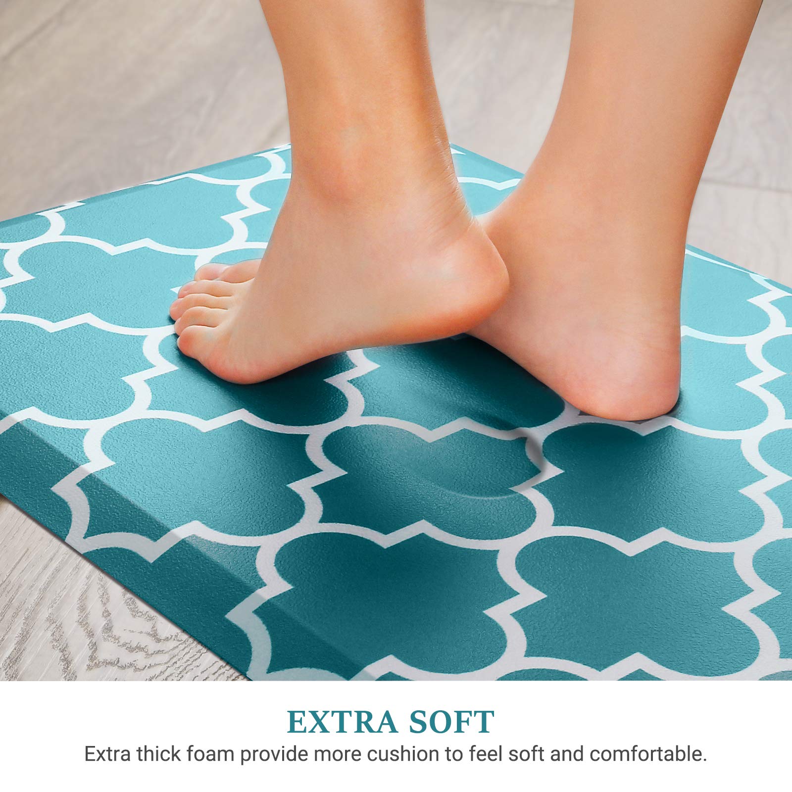 WISELIFE kitchen mat waterproof surface resists spills and stains for easy cleanup
