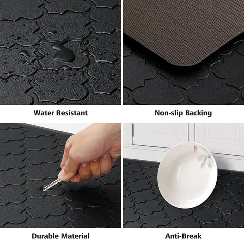 WISELIFE kitchen mat top texture resists spills and reduces slipping on wet floors.