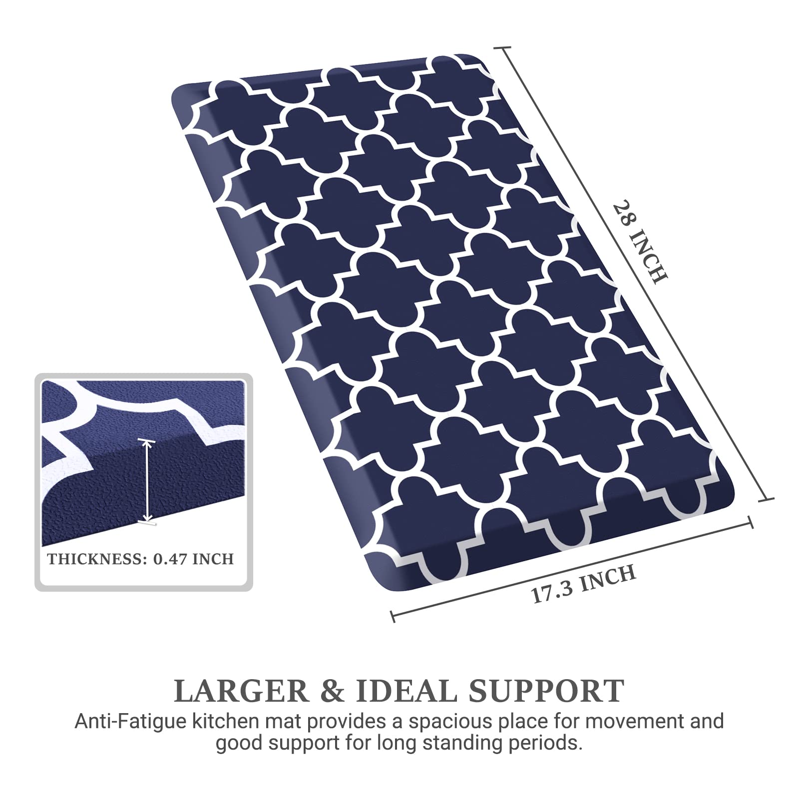 WISELIFE kitchen runner rug with non-slip bottom to stay in place during busy prep.