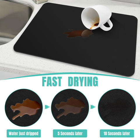 WISELIFE large drying mat protecting a kitchen counter during use.