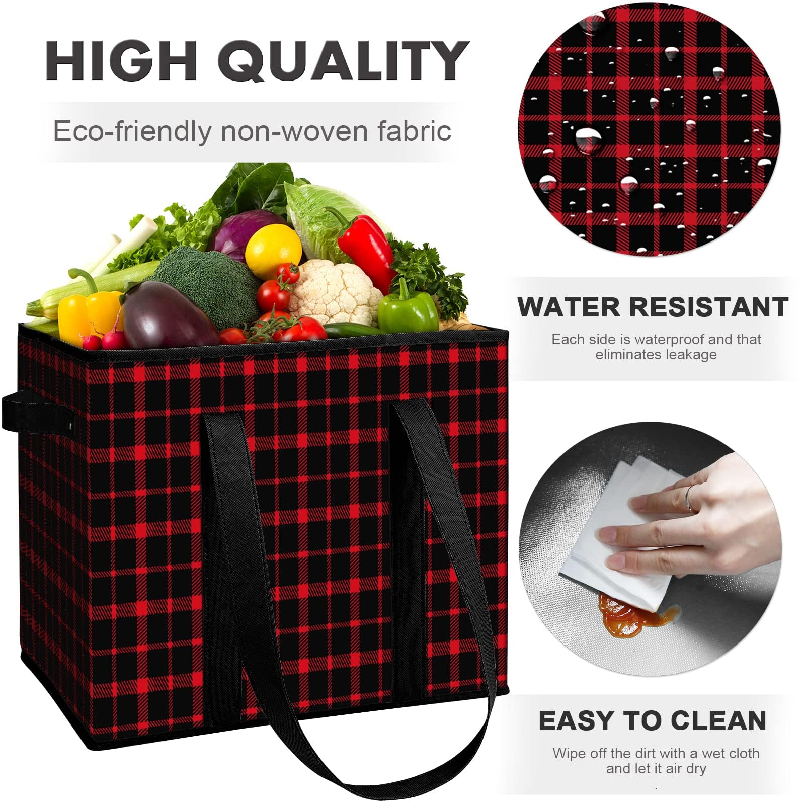 WISELIFE large water-resistant tote ideal for groceries and shopping.