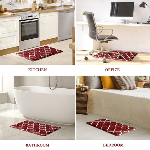 WISELIFE office setup with red cushioned mat, supports standing tasks.