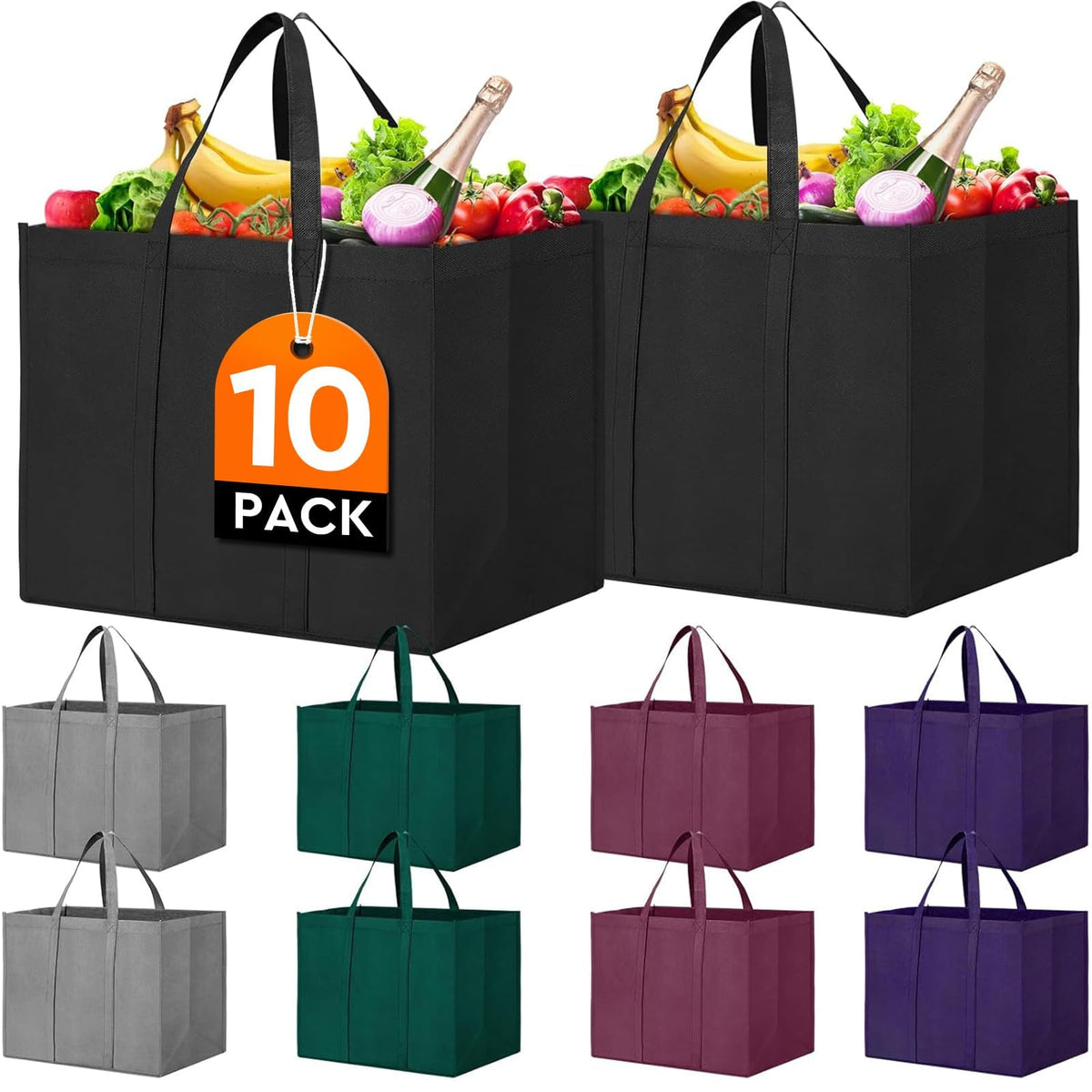 WISELIFE reusable grocery bag folded flat for compact storage