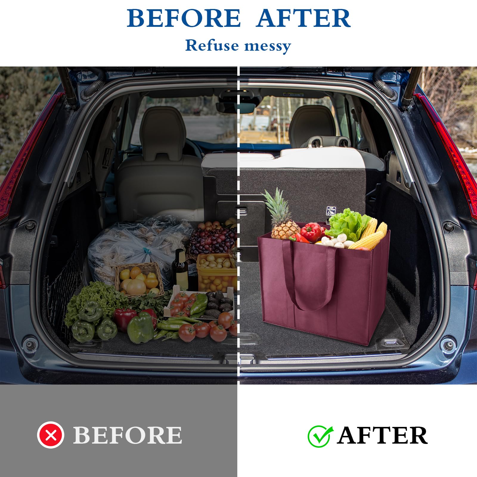 WISELIFE rip-stop fabric bag provides sturdy support for heavy items