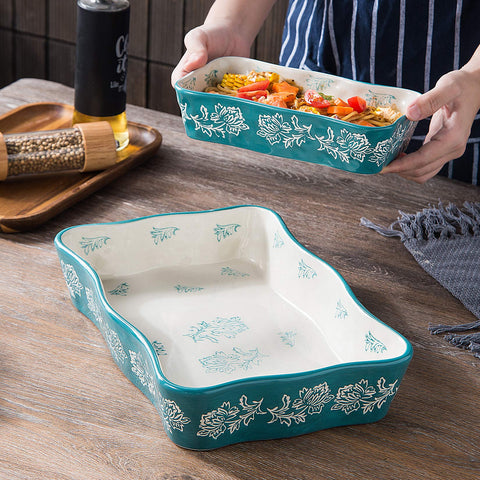Wisenvoy bakeware set 2pc ceramic for versatile baking and storing.