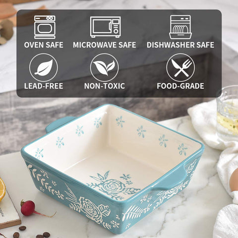 Wisenvoy baking dish with double handles for safer oven transfer