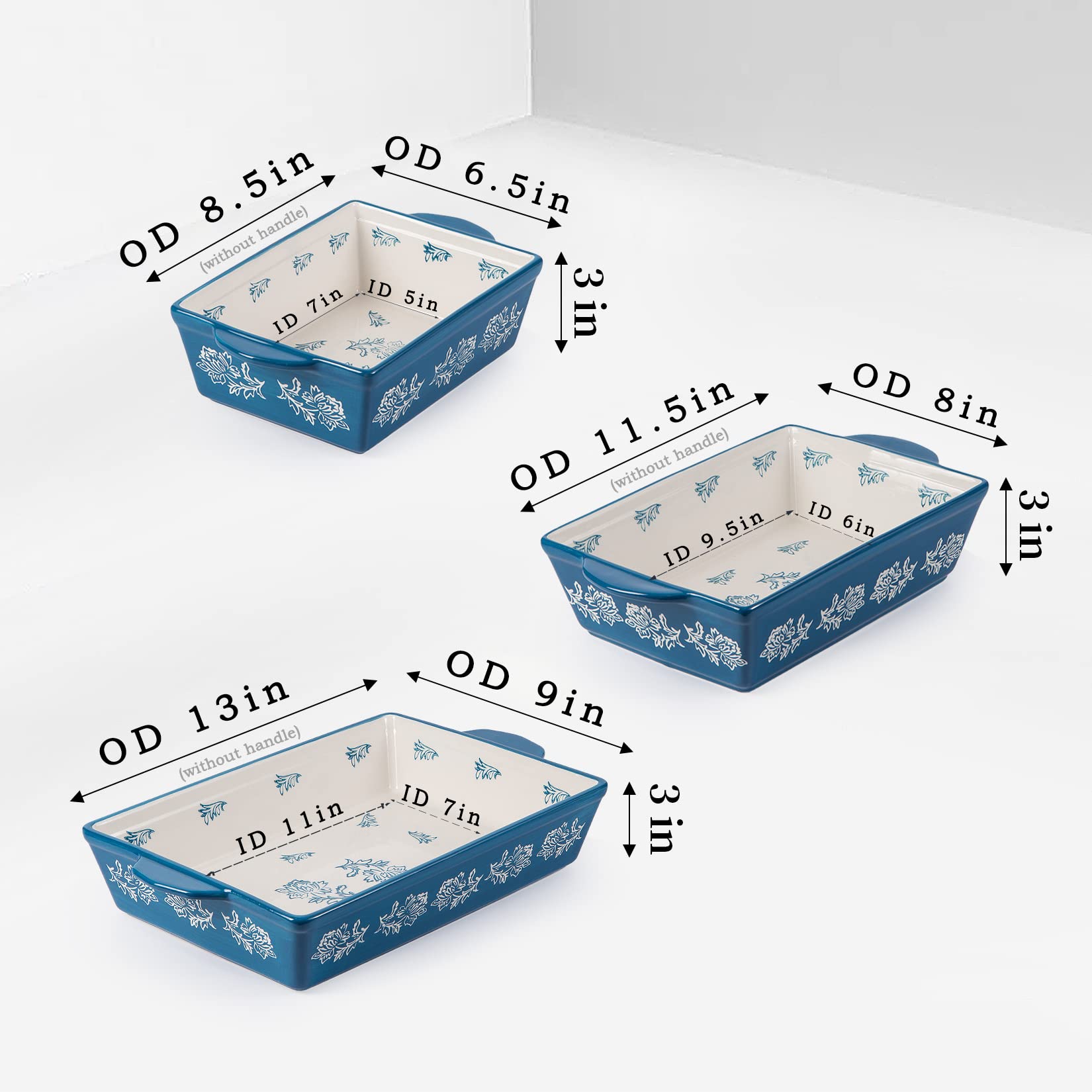 Wisenvoy baking dish with rose pattern design for stylish table presentation.
