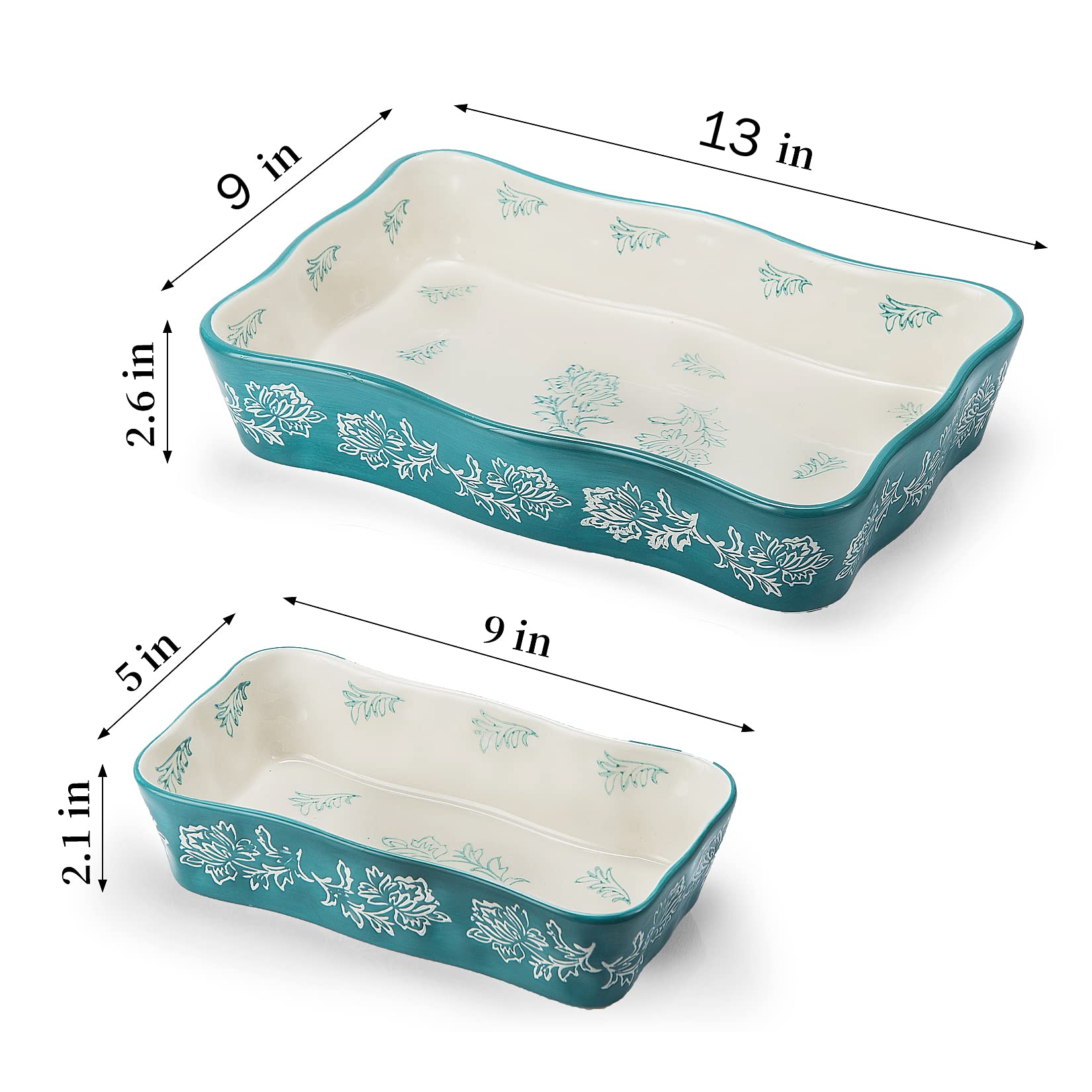 Wisenvoy casserole dish rectangular 2pc set ideal for family dinners.
