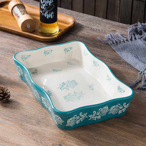Wisenvoy hand-painted flower-pattern dish for stylish serving.