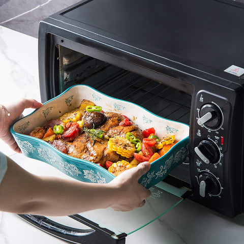 Wisenvoy lasagna pan ceramic bakeware for layered casseroles.
