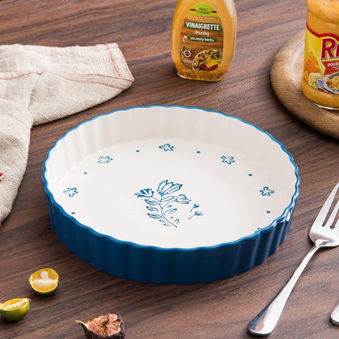 Wisenvoy pie pan fluted edge enhances crust and presentation.