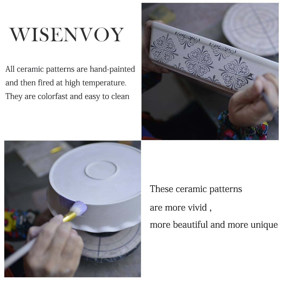 Wisenvoy serving dish on table showing bright pattern for family meals