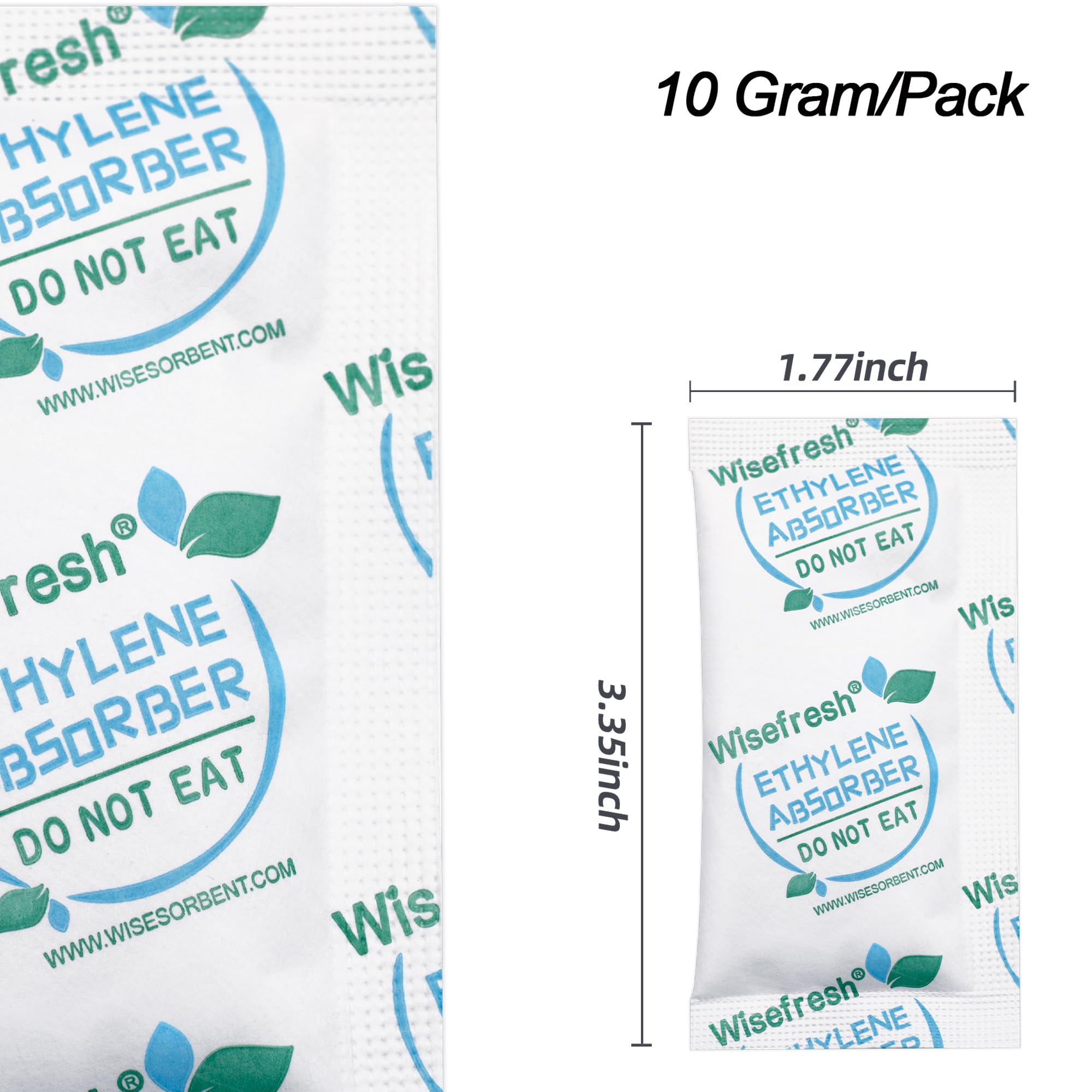Wisesorb 10g packet preserves fruits and vegetables in the produce drawer.