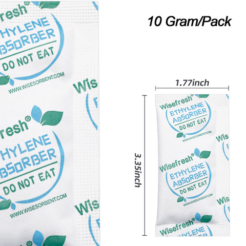 Wisesorb 10g packet preserves fruits and vegetables in the produce drawer.