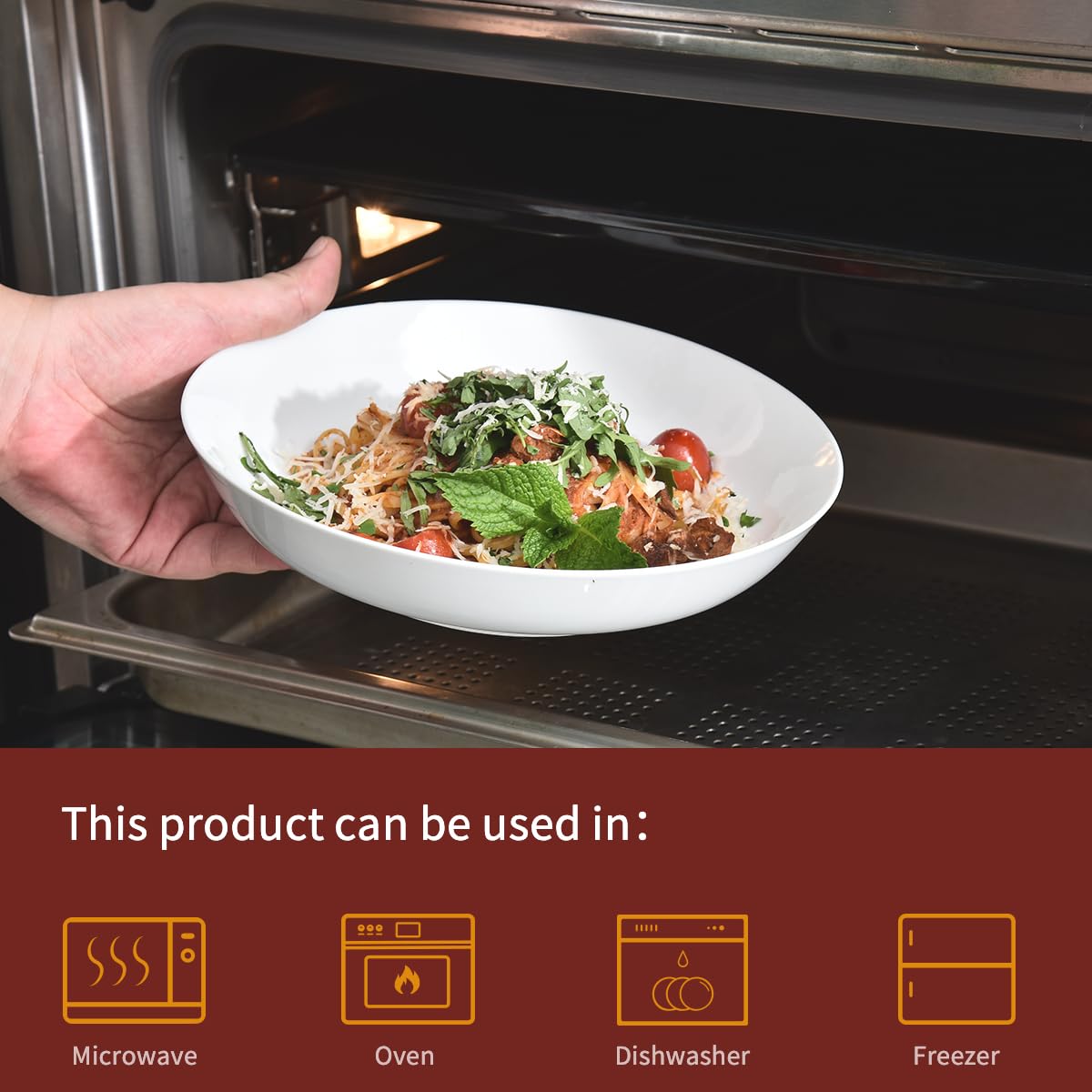 WishDeco dishwasher-safe porcelain bowls simplify cleanup after meals