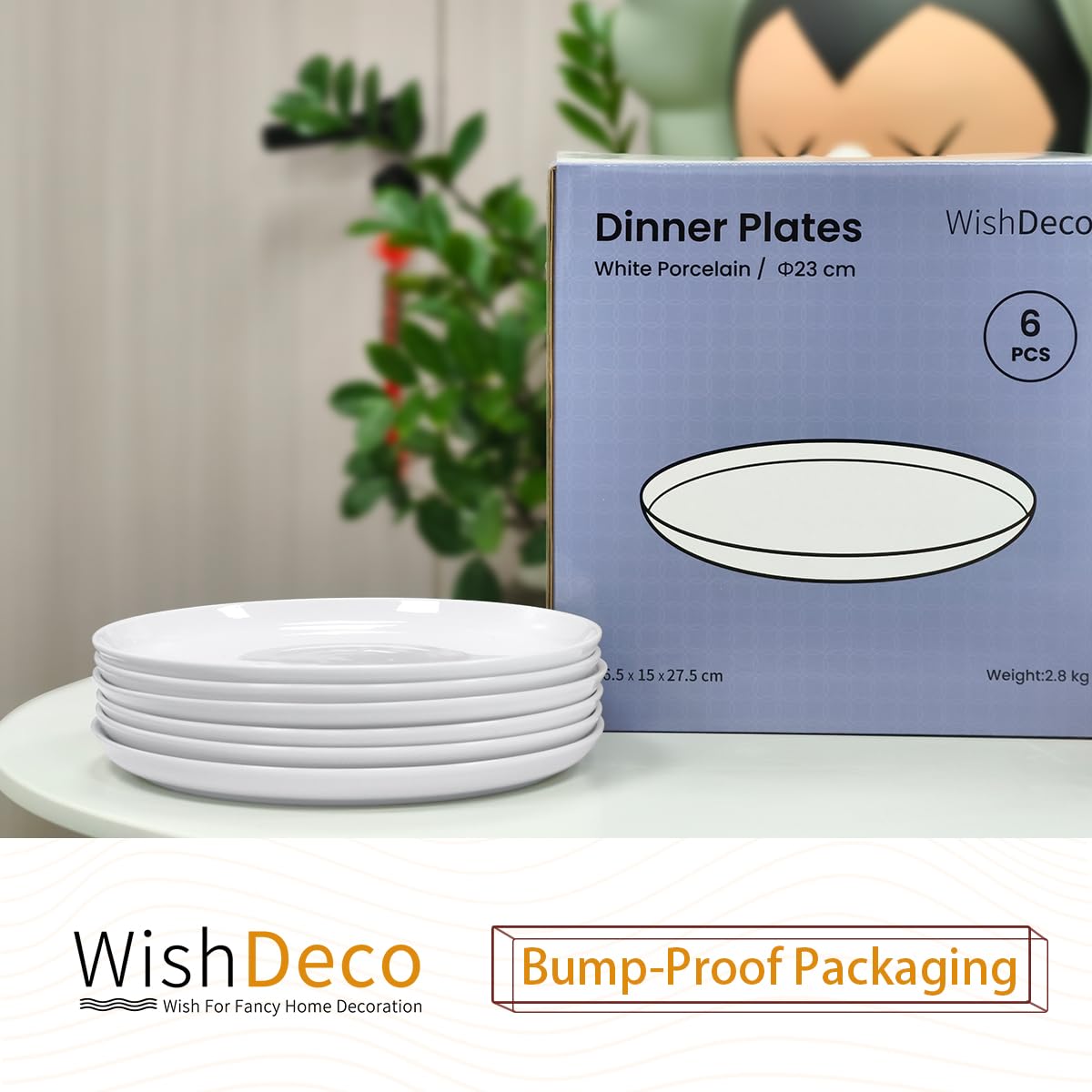 WishDeco stackable plates save kitchen space and keep cabinets organized