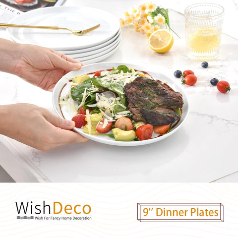 WishDeco porcelain plates with a smooth glaze enhancing table presentation