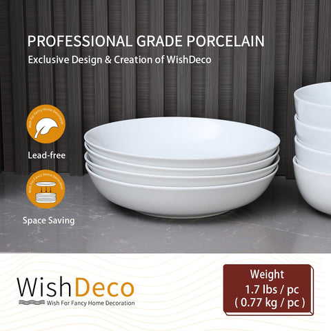 WishDeco 37oz bowls offer ample capacity for pasta or salad