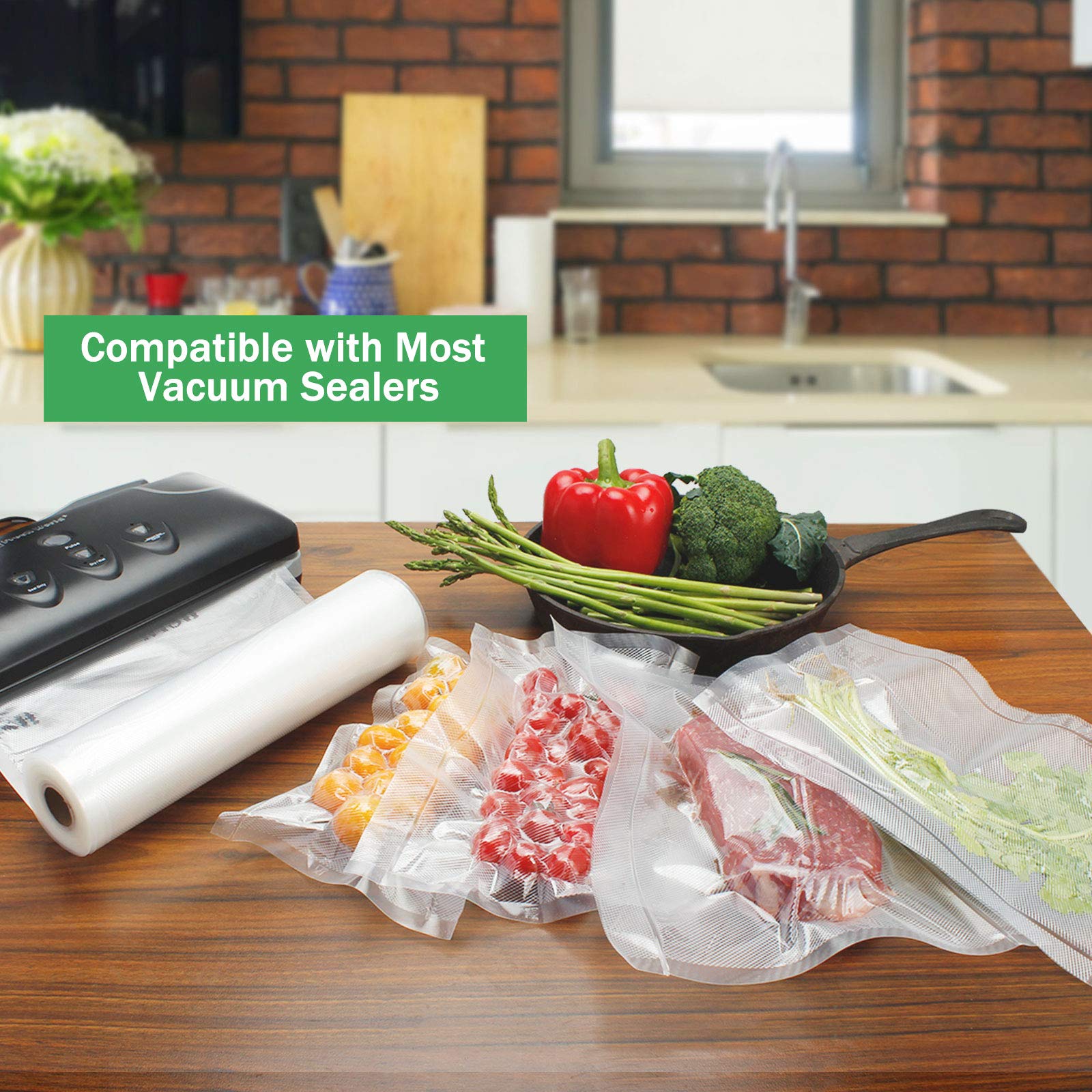 WishDirect two side embossed channel on roll aids air removal for airtight seals.