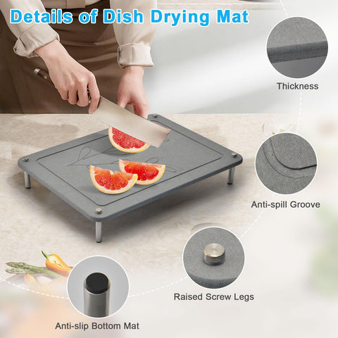 Wishfly diatomaceous-earth drying mat heat resistant for hot pots