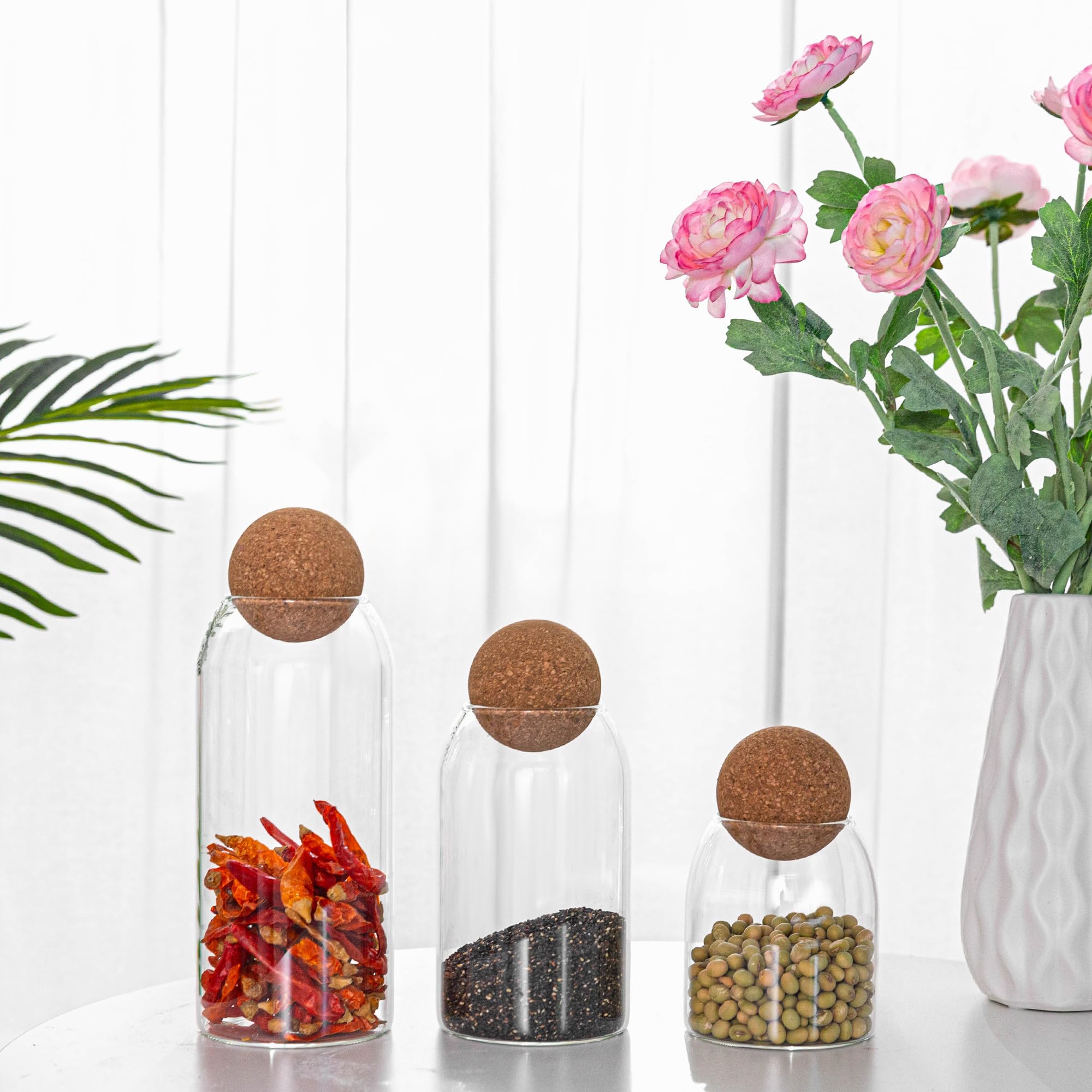 Wisifayardin 1000ml jar with wood lid enhances pantry décor