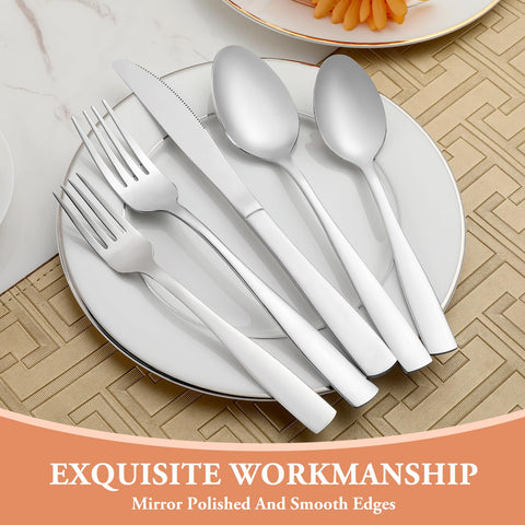 WISKEMA dining knives forks spoons demonstrating durable, everyday use