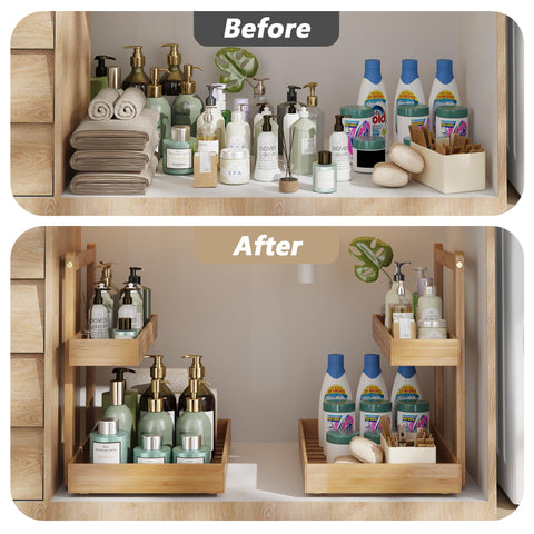Wisuce Essentials L-shape design fits pipes, freeing space for taller bottles.
