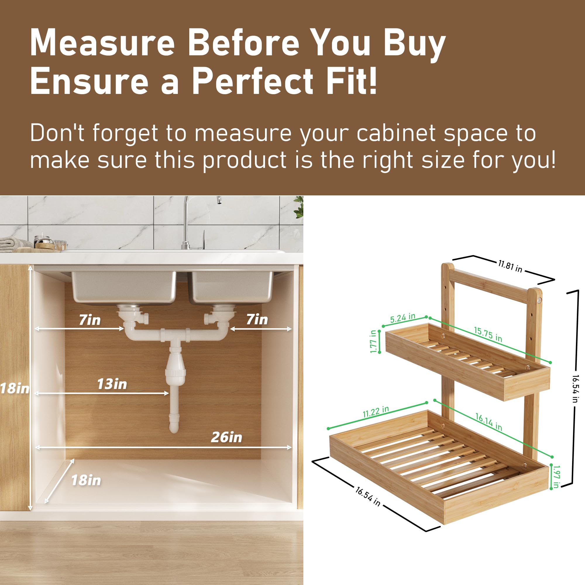 Wisuce Essentials pull-out drawer under sink for easy reach and quick access.