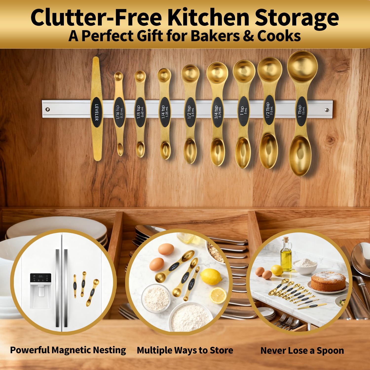 Wisvenio gold engraved markings—permanent accuracy for cups and spoons