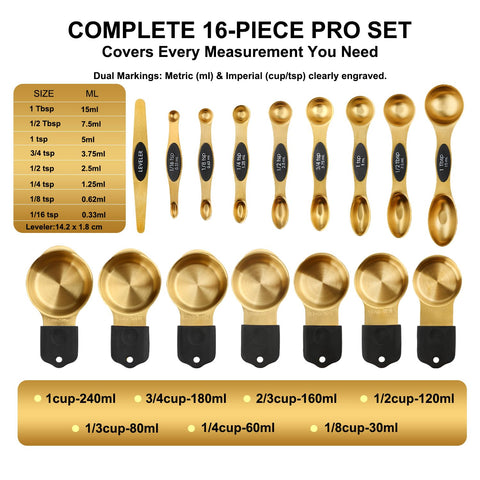 Wisvenio gold measuring cup 1 cup—precise measurement for dry ingredients