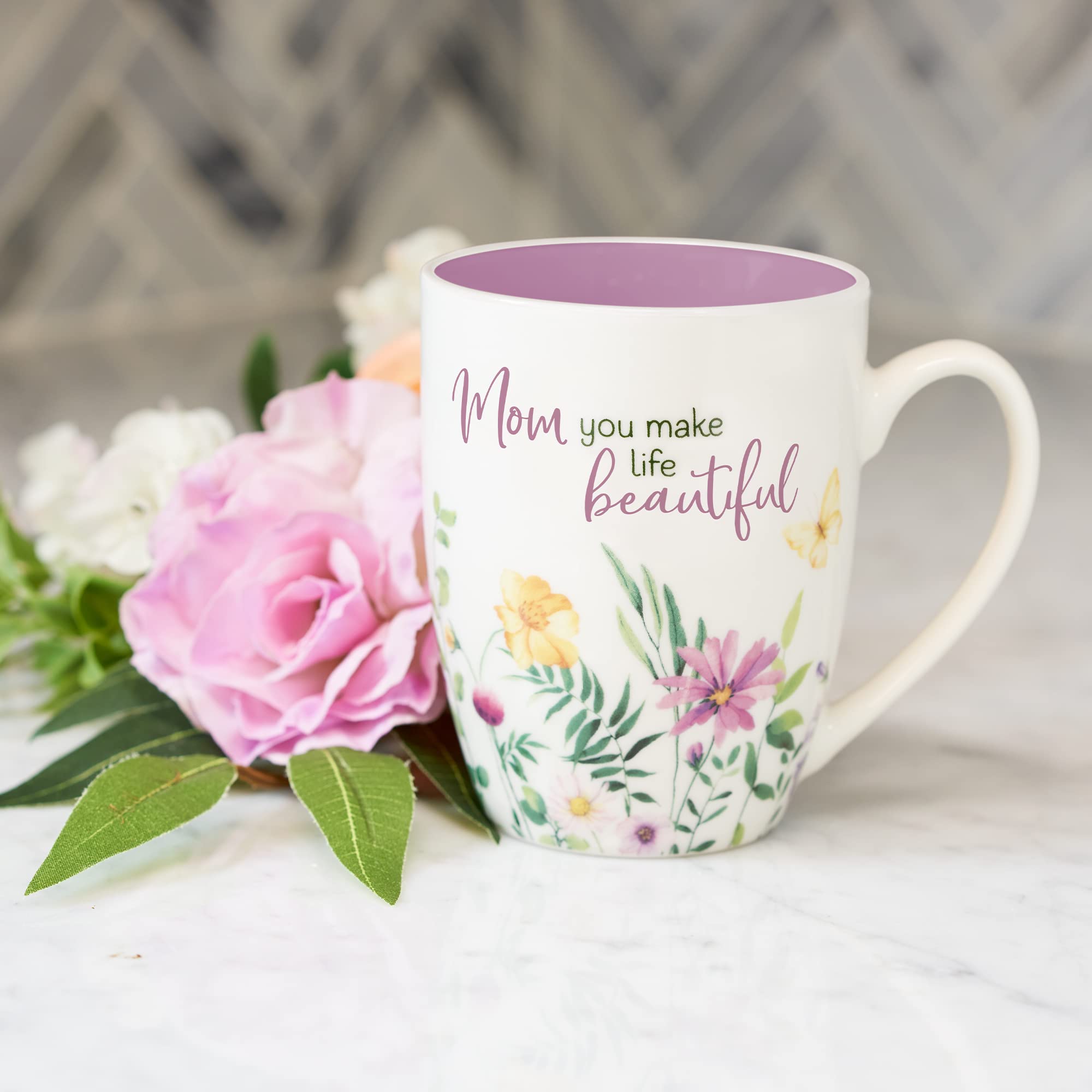 WITH LOVE 12oz ceramic mug, durable and dishwasher safe for home use.