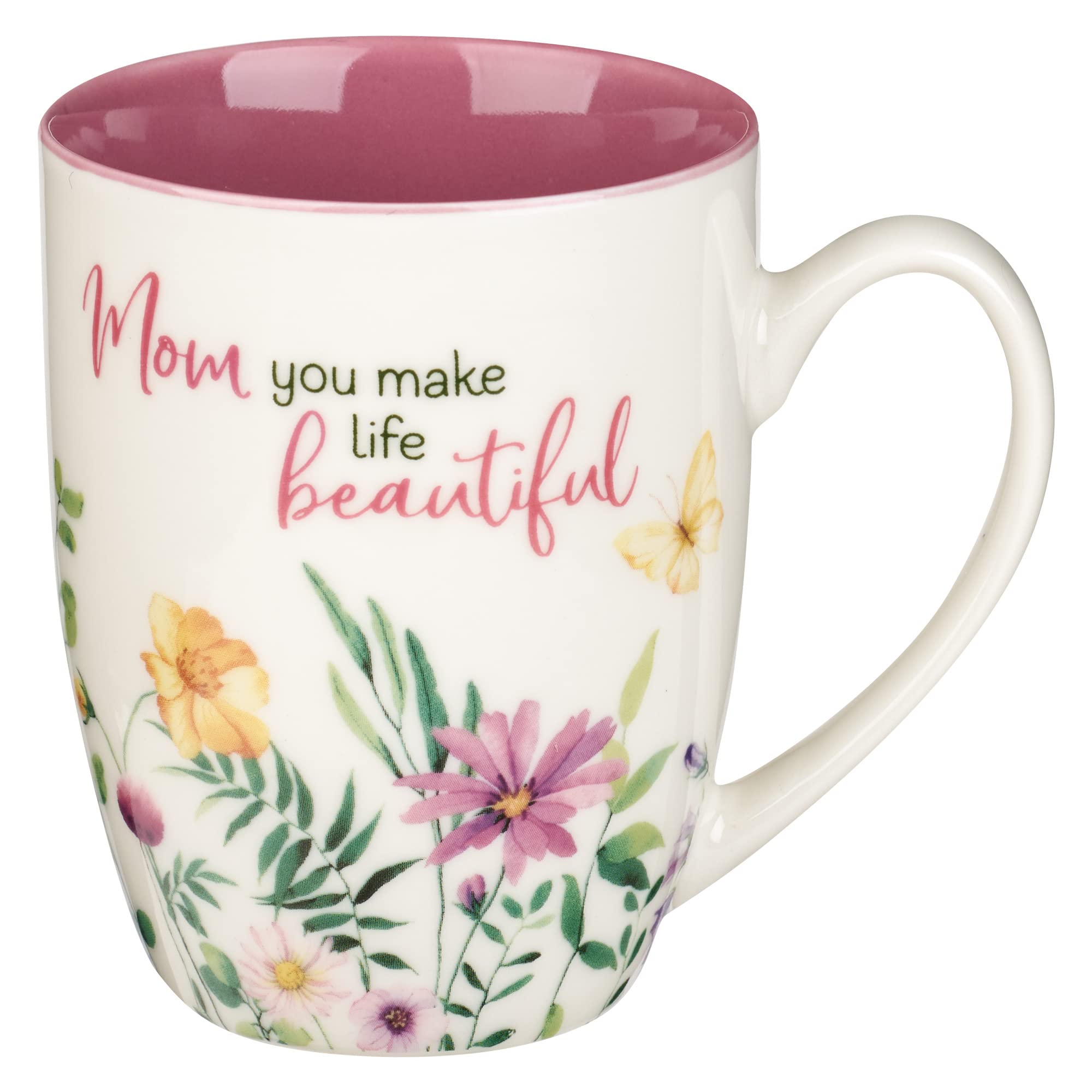 WITH LOVE mug with purple wildflowers design, ideal for daily coffee rituals.