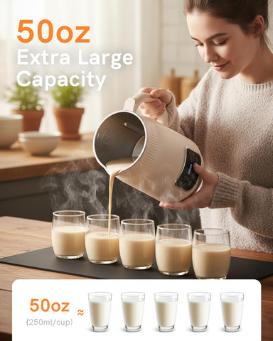 WitLion Nut Milk Maker lid transparent enables easy monitoring during processing