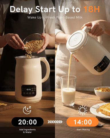 WitLion 50oz Nut Milk Maker timer display supports scheduled beverages