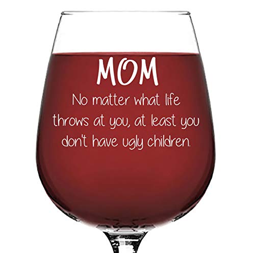 Wittsy gift box wine glass shown gift-ready in a white box with colored bubble wrap