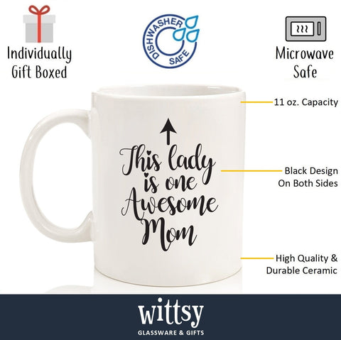 Wittsy One Awesome Mom mug back design for a smile with every sip.