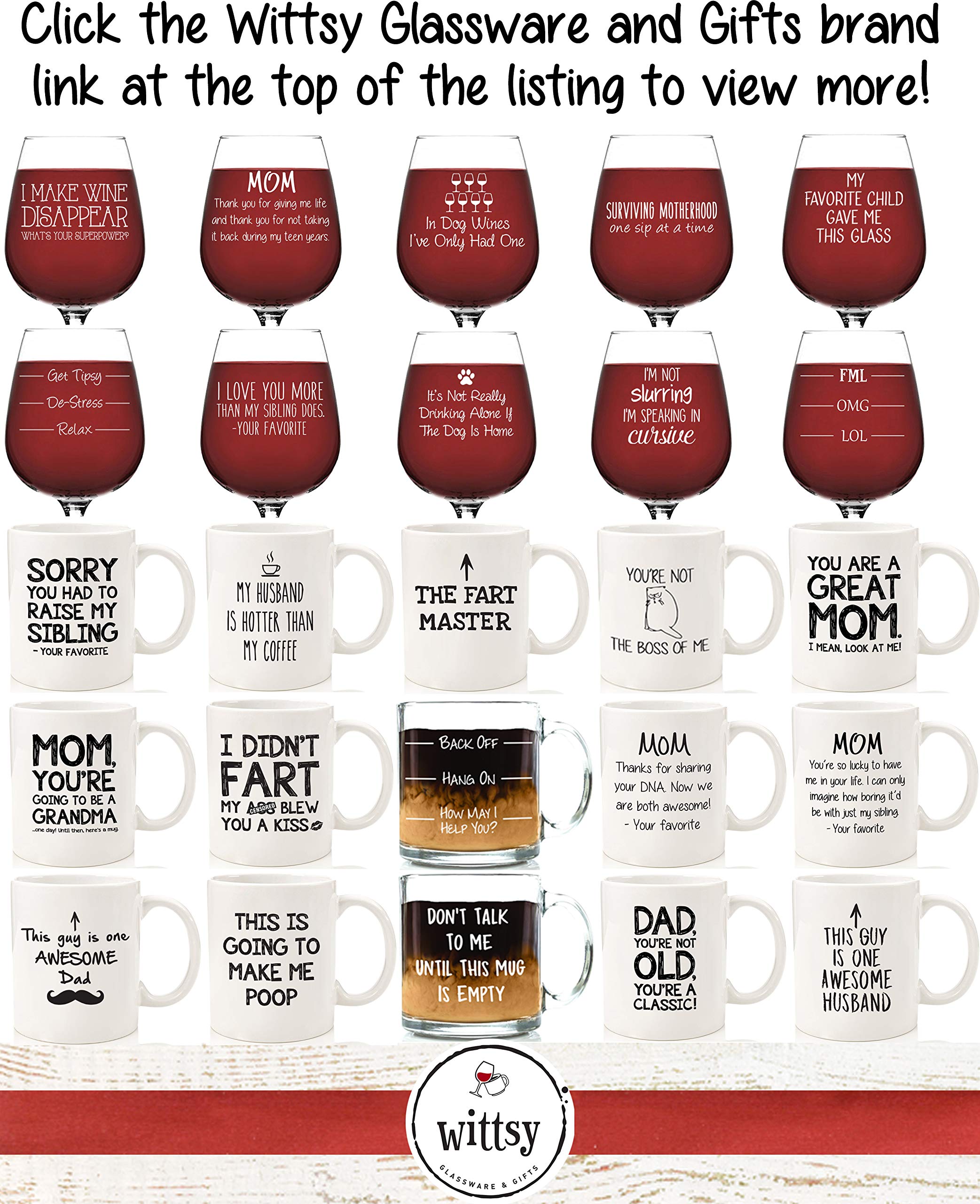 Wittsy One Awesome Mom mug slogan detail highlights the playful message.