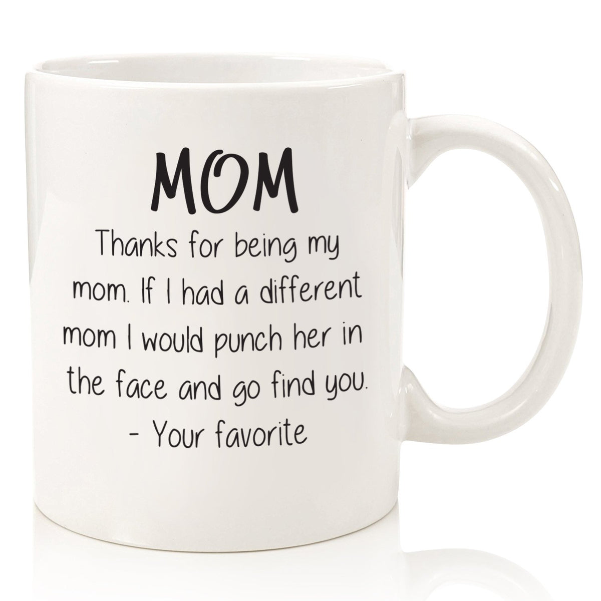 Wittsy Thanks For Being My Mom mug in gift box, ready for gifting