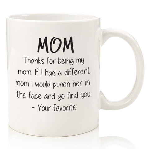 Wittsy Thanks For Being My Mom mug in gift box, ready for gifting