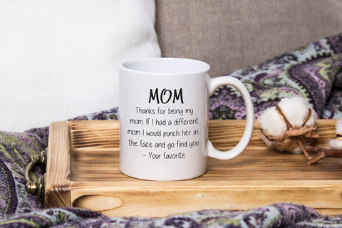 Wittsy Thanks For Being My Mom mug gift-ready presentation